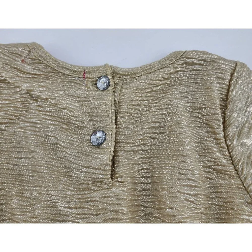 Betsey Johnson Baby Girls 3/4 Sleeve Tiered‎ Dress Blue/Gold Size 12 Months